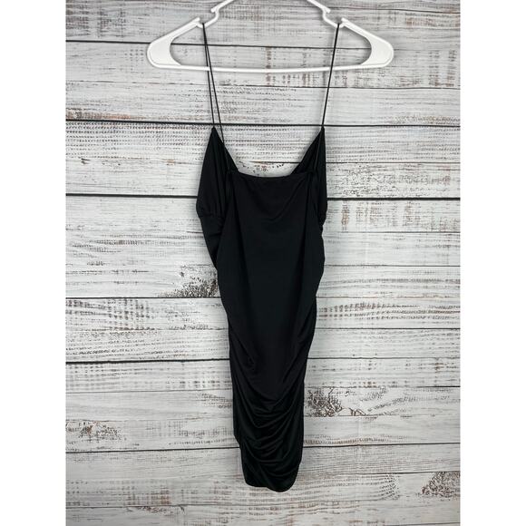 Missguided Slinky Ruched Bust Cami Mini Dress Black NEW US 6 Formal Dance - Picture 6 of 8